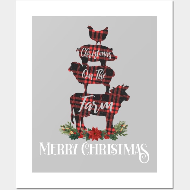 Merry Christmas From Xmas On The Farm Wall Art by RKP'sTees